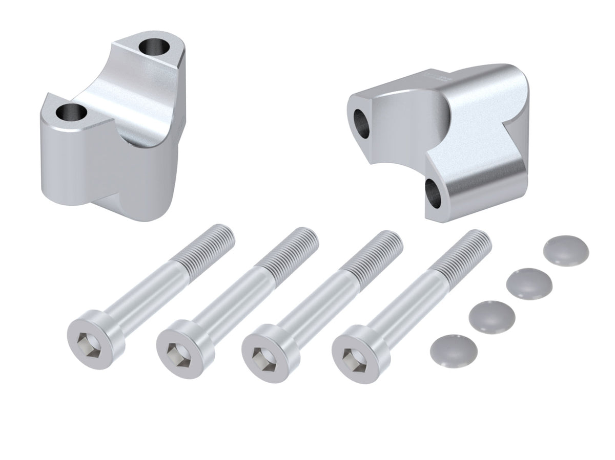 Hepco & Becker Handlebar Riser for KTM 790 Adventure (2019-2021) 25mm, silver