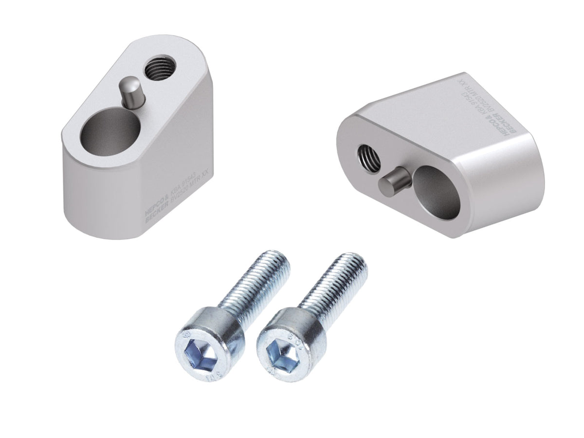 Hepco & Becker Handlebar riser with offset 30 mm high, 20 mm back, silver for Triumph Tiger 800 (2010-2020)