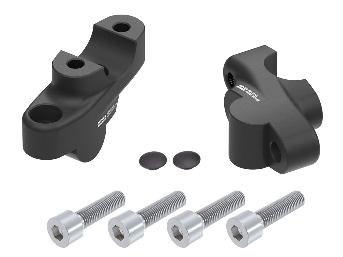 Hepco & Becker Offset Handlebar Riser for Honda CB 600 F Hornet (2007-2015), 30mm up, 21mm back - black