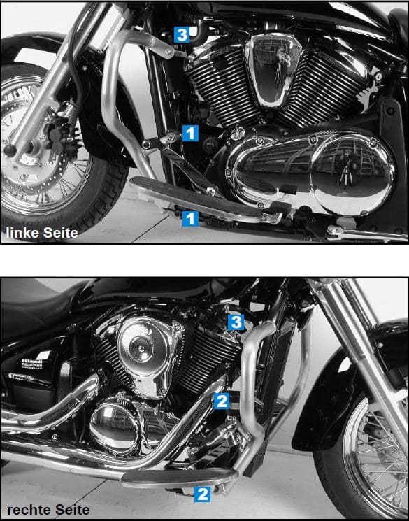 Hepco & Becker Engine protection bar black for Kawasaki VN 900 Classic/Vulcan (2006-)