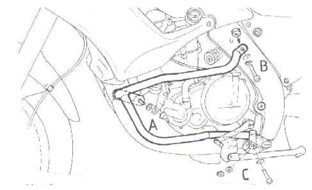 Hepco & Becker Engine protection bar black for Aprilia Pegaso 650/Garda (1997-2004)