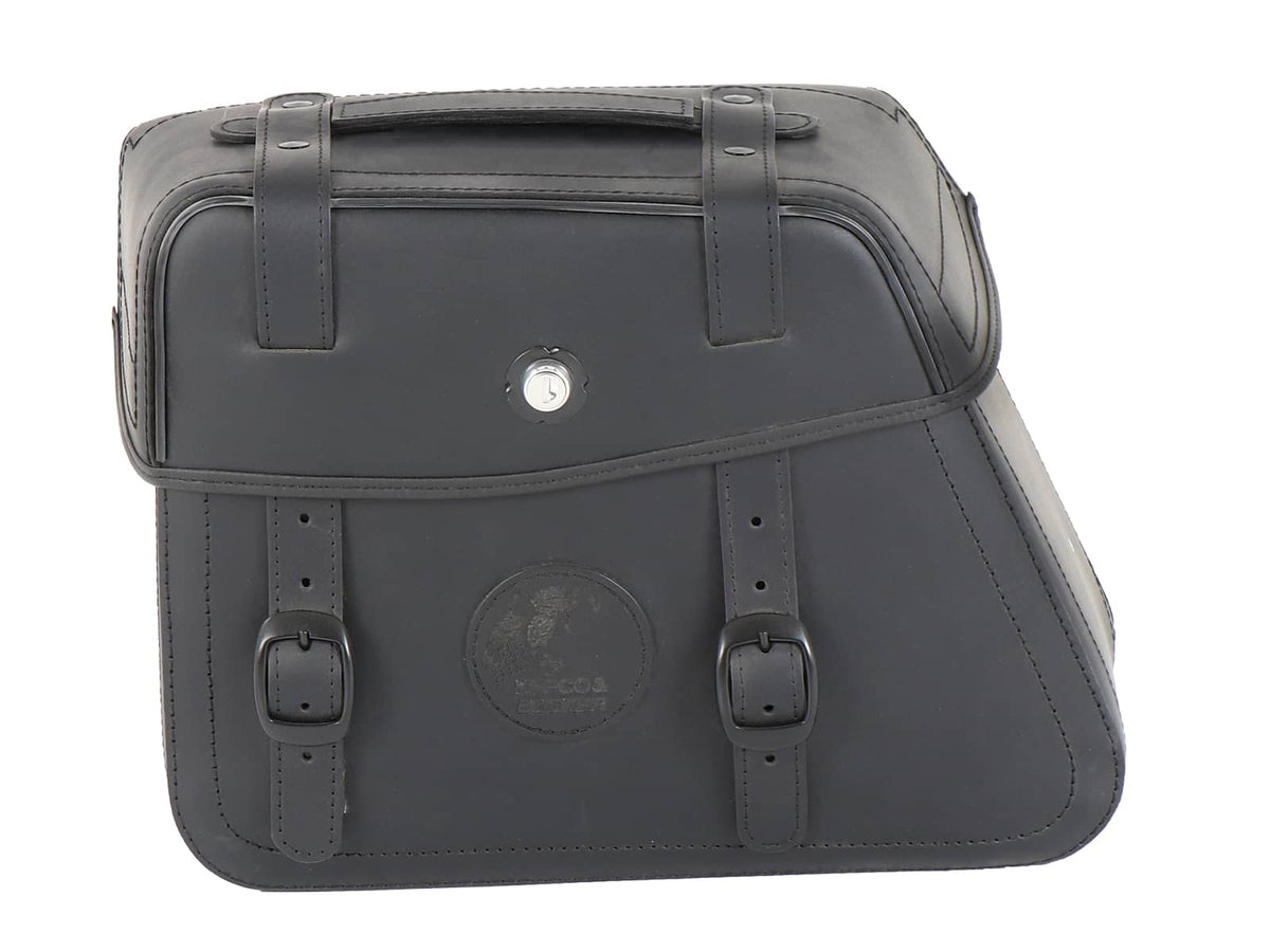 Hepco & Becker Leather single bag Rugged black left for cutout