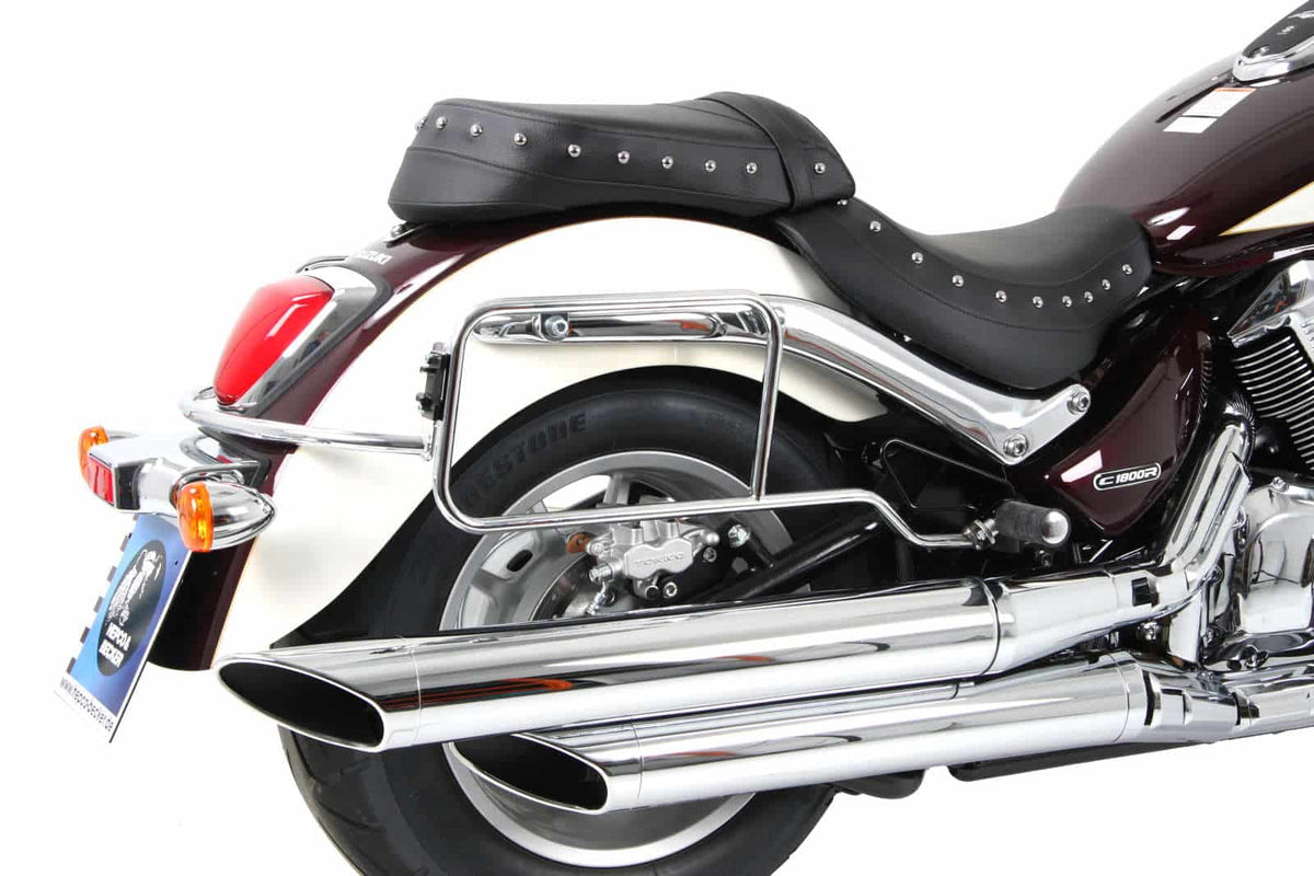 Hepco & Becker Leather bag holder tube-type - chrome for Suzuki C 1800 (VL) R (2011-2013)