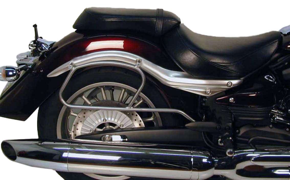 Hepco & Becker Leather bag holder tube-type - chrome for Yamaha XV 1900 Midnight Star (2006-2016)