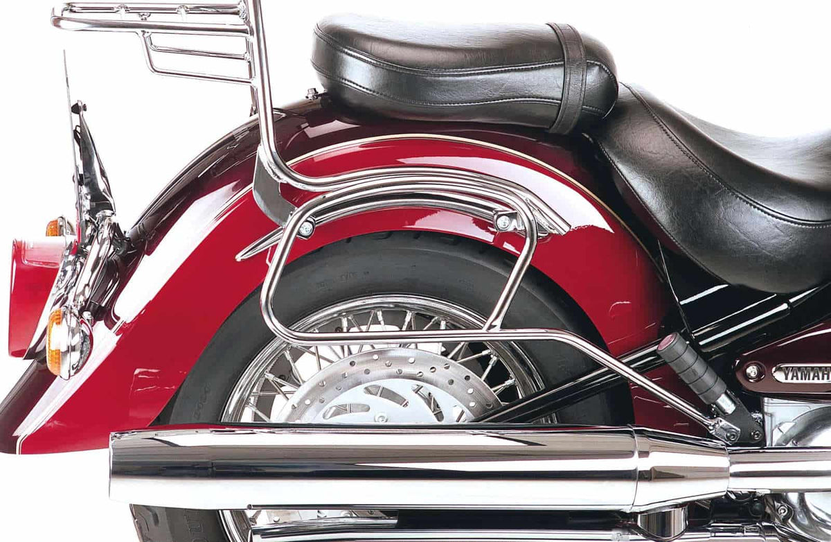 Hepco & Becker Leather bag holder tube-type - chrome for Yamaha XV 1600 Wild Star (1994-2004)