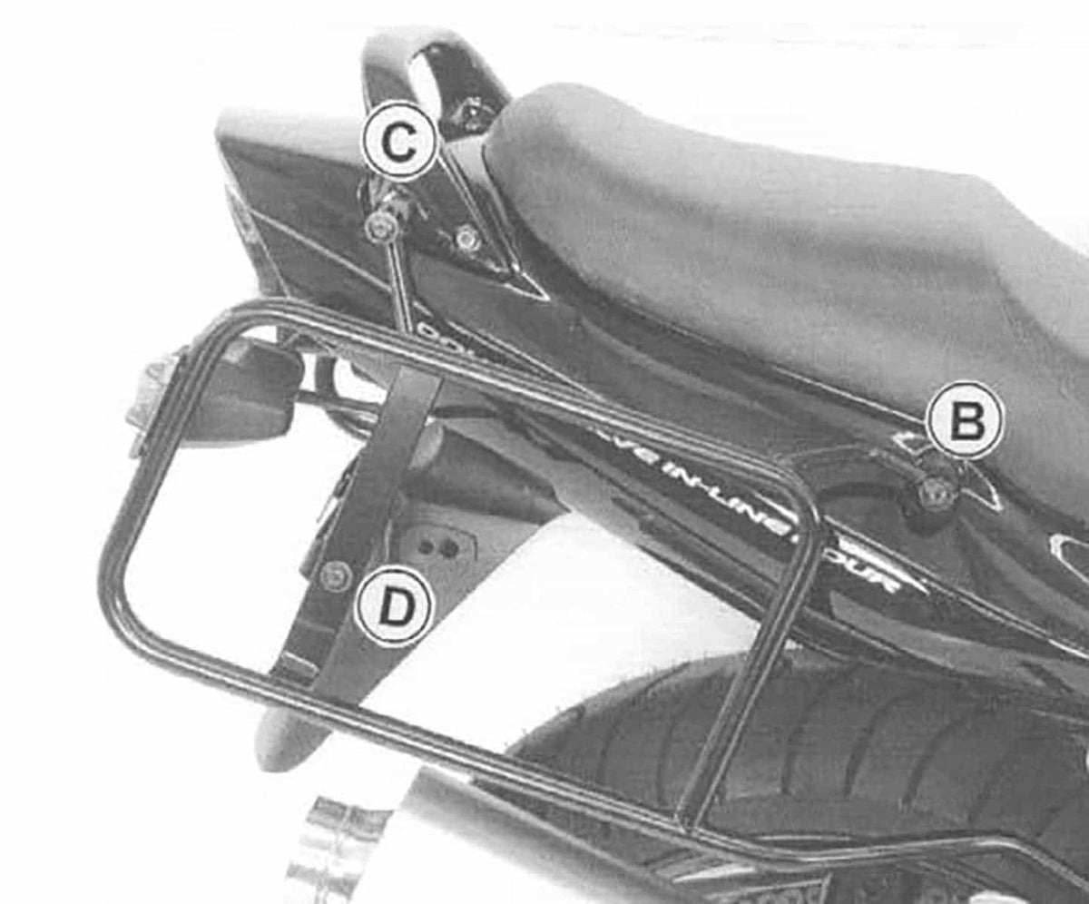 Hepco & Becker Sidecarrier permanent mounted black for Suzuki GSF 1200/S Bandit (2001-2005)