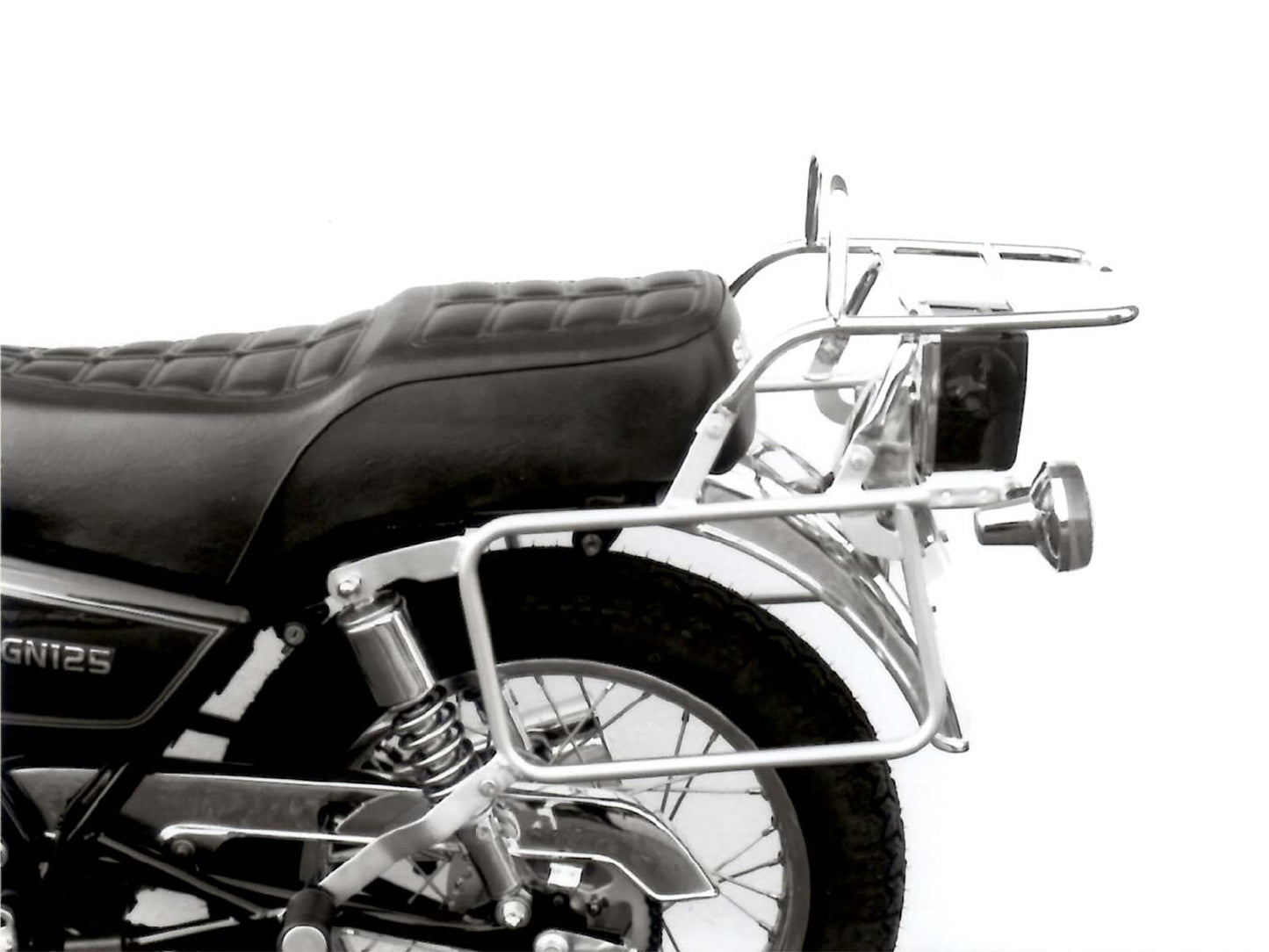 Hepco & Becker Complete carrier set (side- and topcase carrier) chrome for Suzuki GN 125 (1991-1996)
