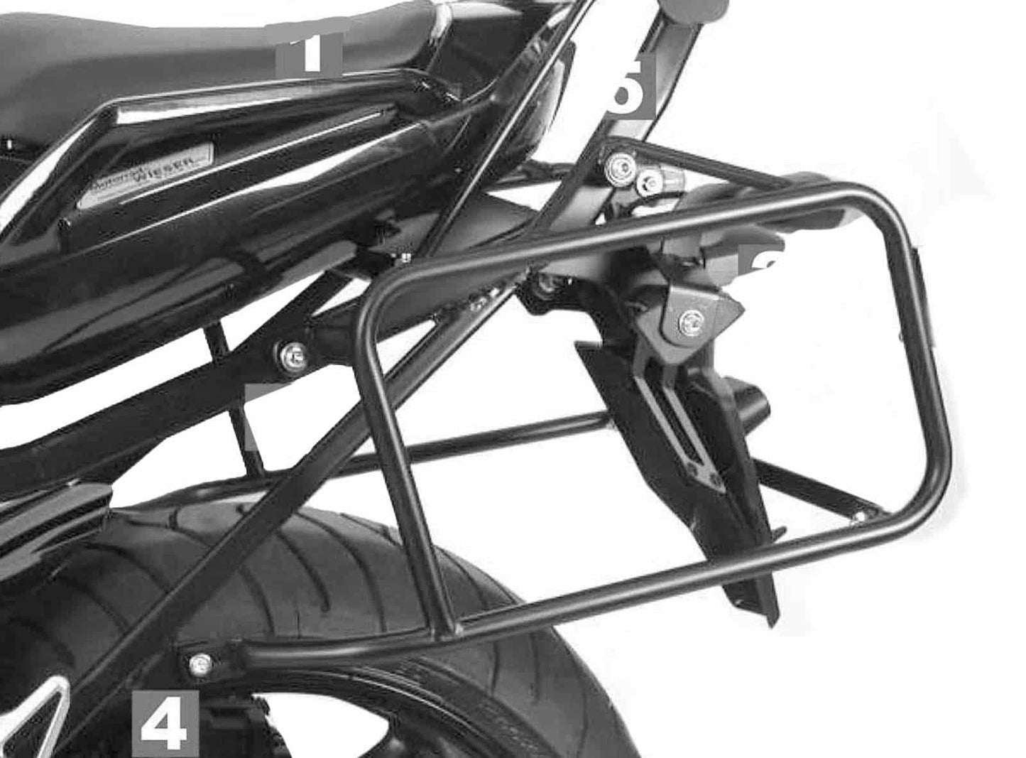 Hepco & Becker Sidecarrier permanent mounted black for Yamaha FZ 1 Fazer (2006-2015)