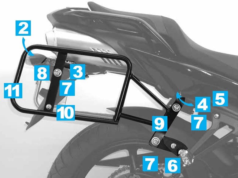 Hepco & Becker Sidecarrier Lock-it black for Yamaha FZ 6 Fazer S2 (2007-2010)