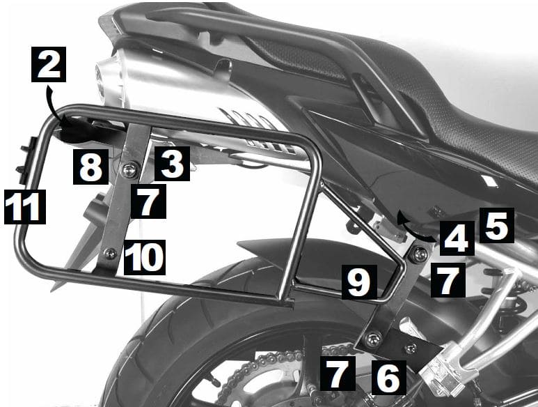 Hepco & Becker Sidecarrier Lock-it black for Yamaha FZ 6/Fazer (2007-2009)