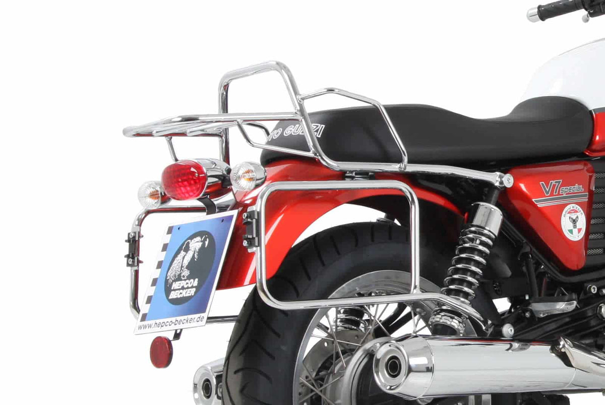 Hepco & Becker Sidecarrier permanent mounted chrome for Moto Guzzi V 7 Classic/Special (2008-2014)