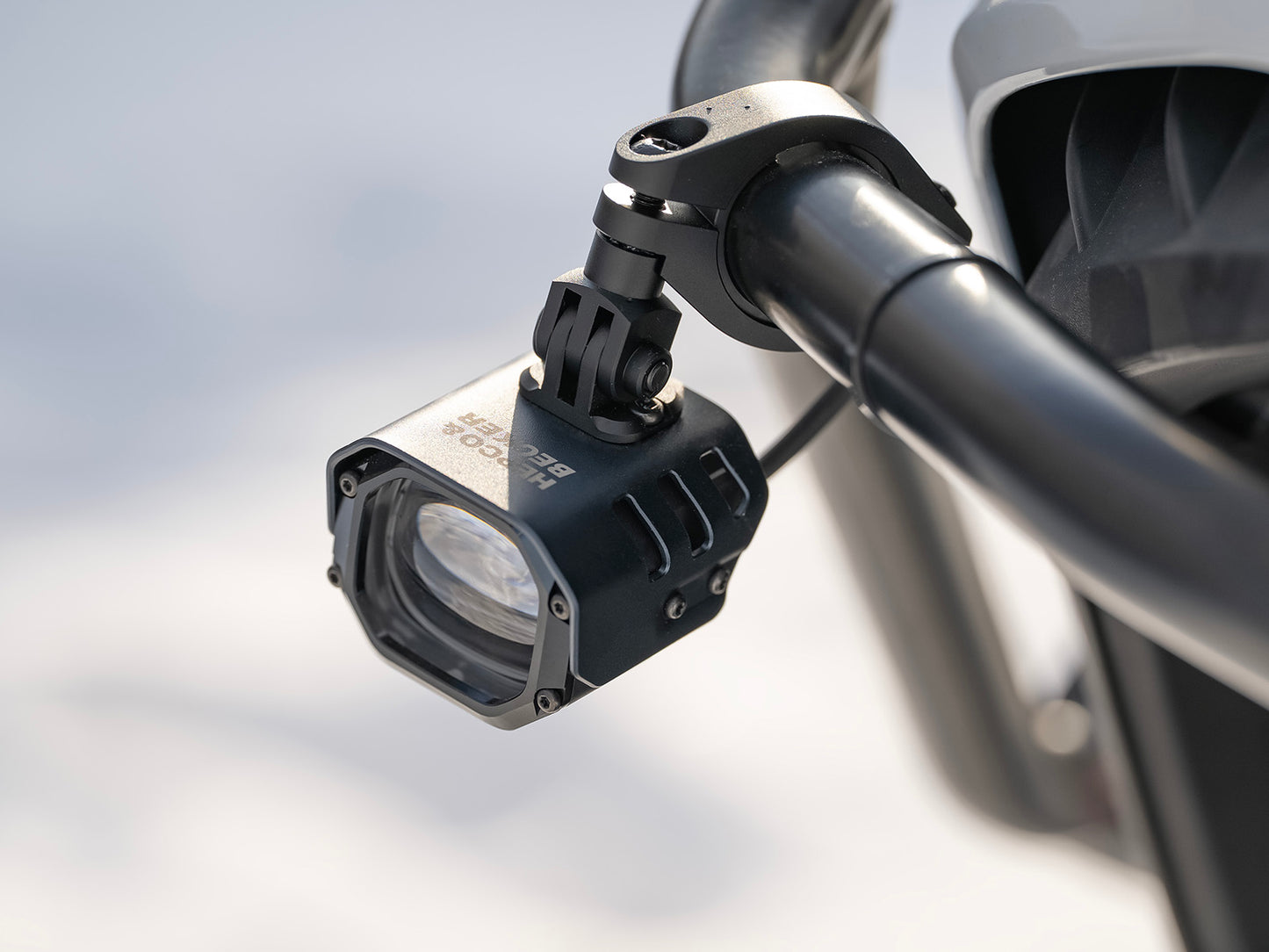 Hepco & Becker LED Auxiliary headlights "Nova" - Set for Ø18-25mm Crashbars | Motorcycle Foglights Kit with universal mount