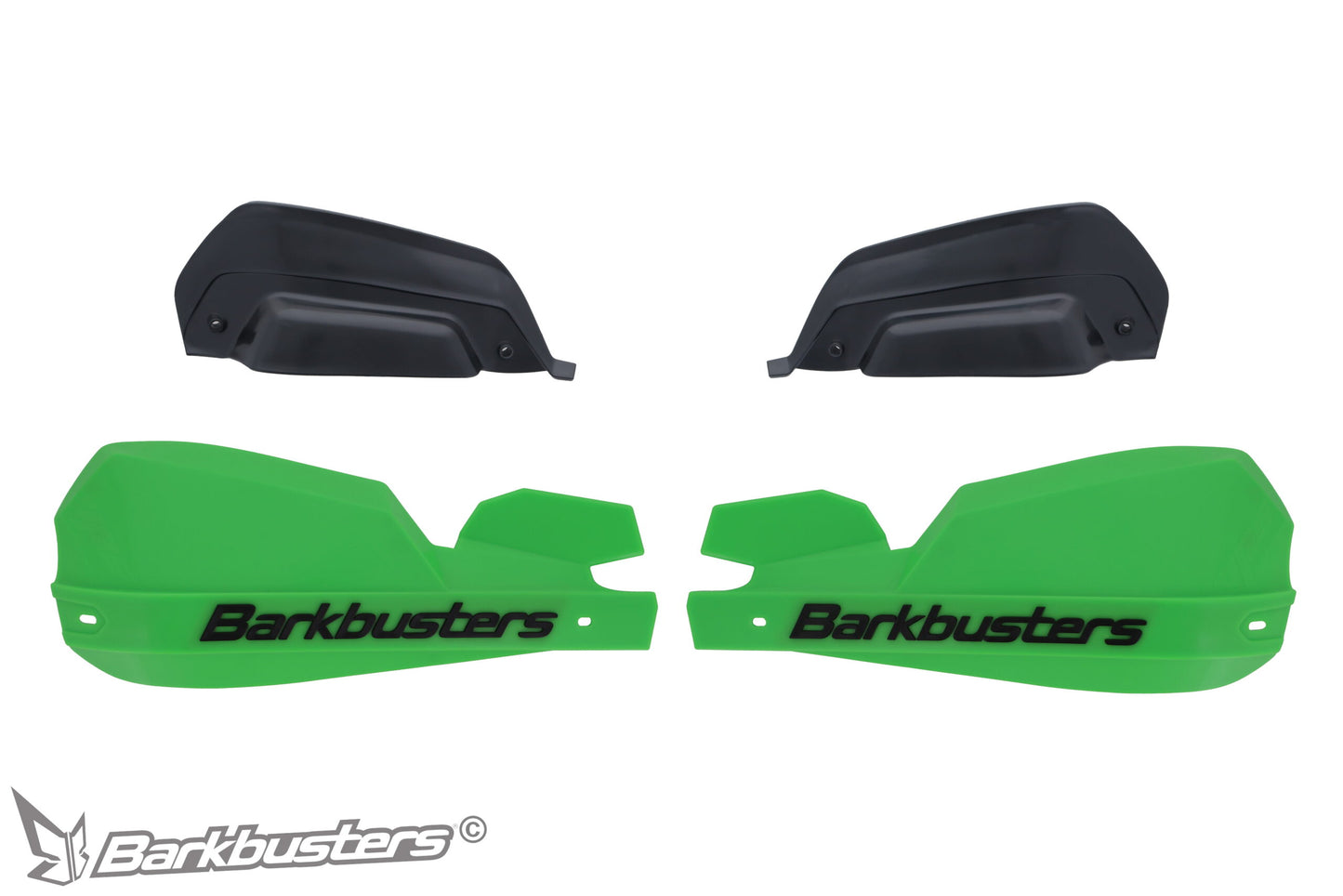 Barkbusters VPS Plastic Guards Only - GREEN (with deflectors in BLACK)
