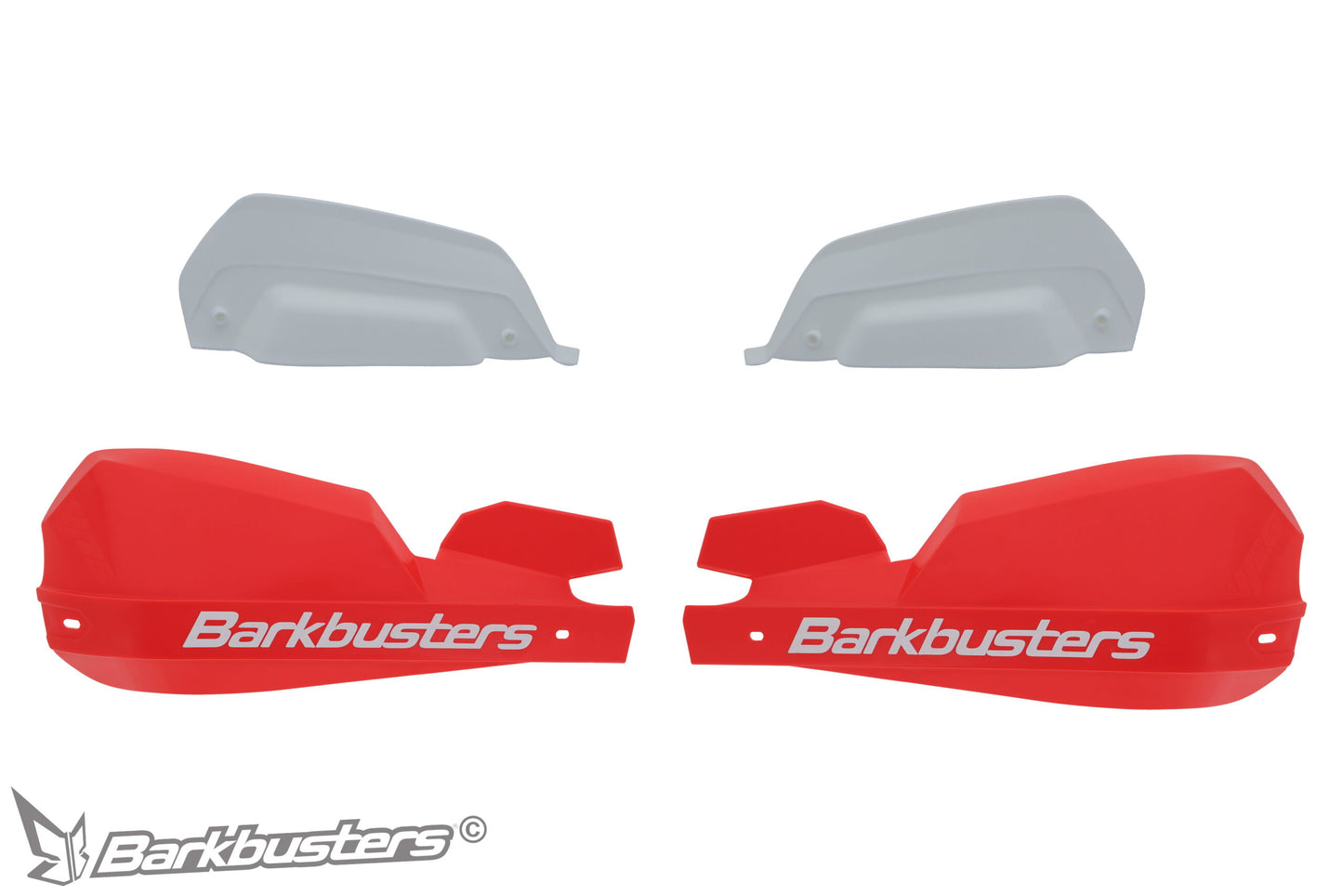 Barkbusters VPS Plastic Guards Only - RED (with deflectors in WHITE)