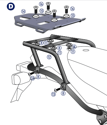 Hepco & Becker Minirack soft luggage rear rack for BMW HP 2 (2005-2008)
