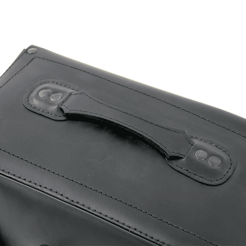 Hepco & Becker Leather single bag Buffalo black left for leather bag holder tube type