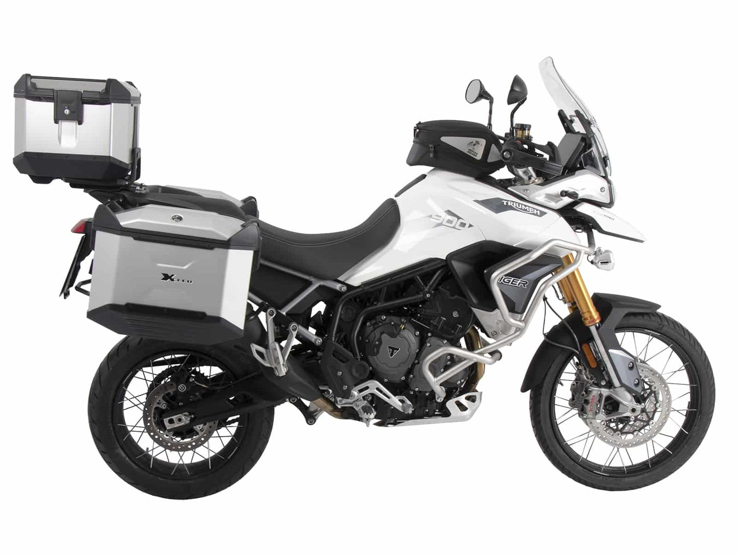 Hepco & Becker Alurack top case carrier black for combination with original rear rack for Triumph Tiger 900 / Rally / GT / PRO (2020-2023)