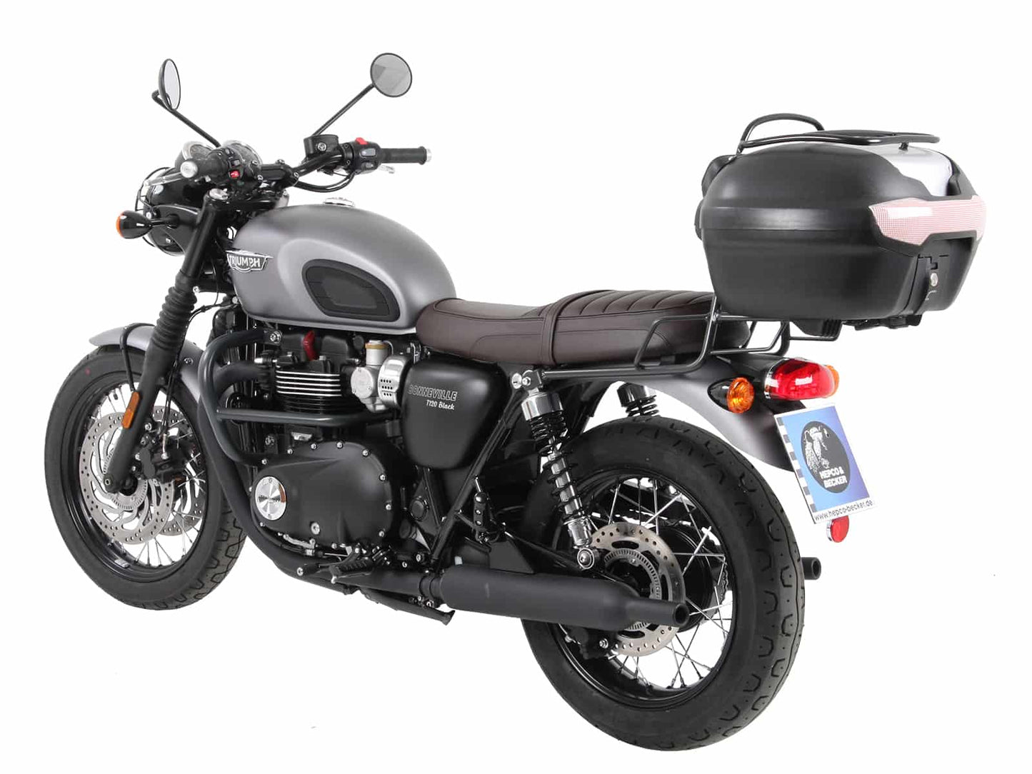 Hepco & Becker Topcase carrier tube-type black for Triumph Bonneville T 100/Black (2017-2025)