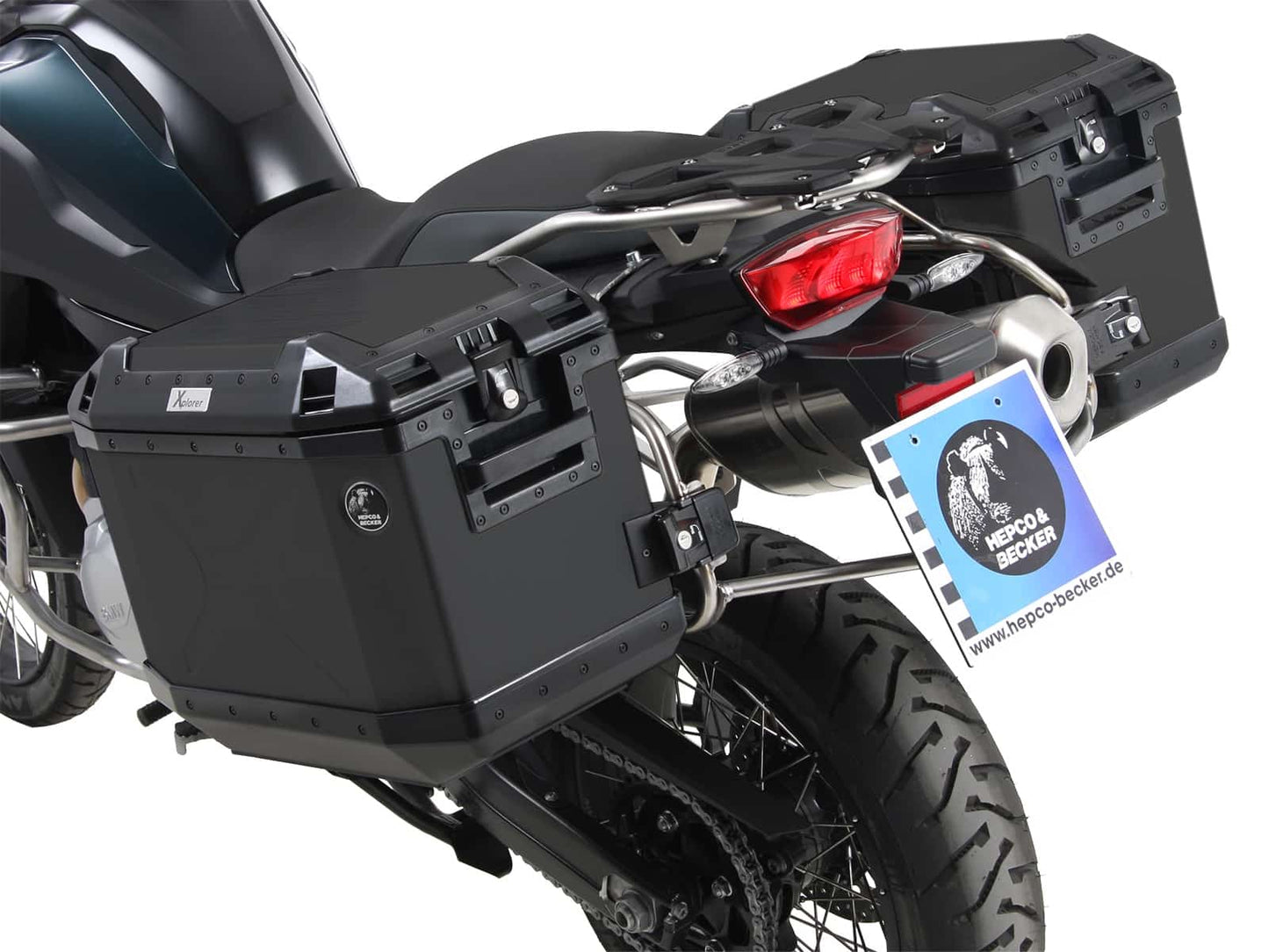 Hepco & Becker Sidecarrier Cutout stainless steel incl. Xplorer sideboxes Black