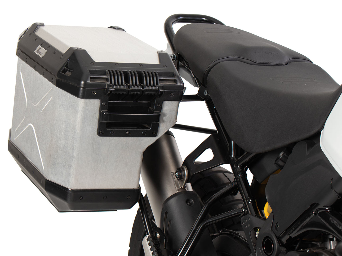 Hepco & Becker Side carrier cutout black incl. Xplorer silver sideboxes