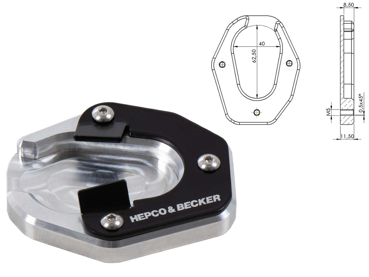Hepco & Becker Kickstand enlargement for Triumph Tiger 900 / GT / GT Pro / GT Low (NOT FOR Rally / Rally Pro) (2020-2023)