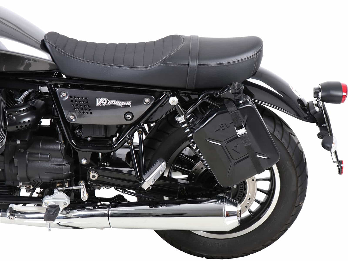 Hepco & Becker Canister 4 ltr. incl. holder left Cutout - black for Moto Guzzi V 9 Roamer (2016-2025)