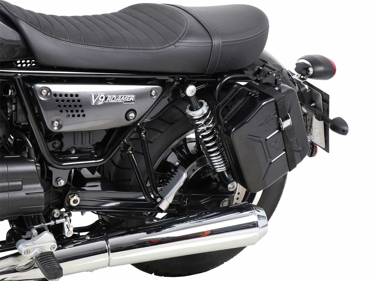 Hepco & Becker Canister 4 ltr. incl. holder left Cutout - black for Moto Guzzi V 9 Roamer (2016-2025)