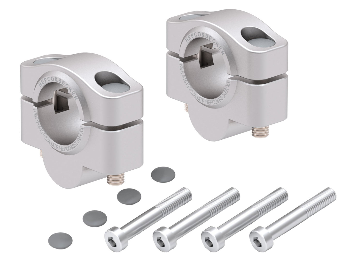 Hepco & Becker Handlebar Riser for KTM 890 Duke R (2020-2023), 20mm - silver