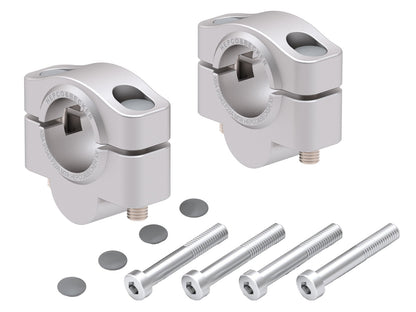 Hepco & Becker Handlebar Riser for KTM 890 Duke R (2020-2023), 20mm - silver