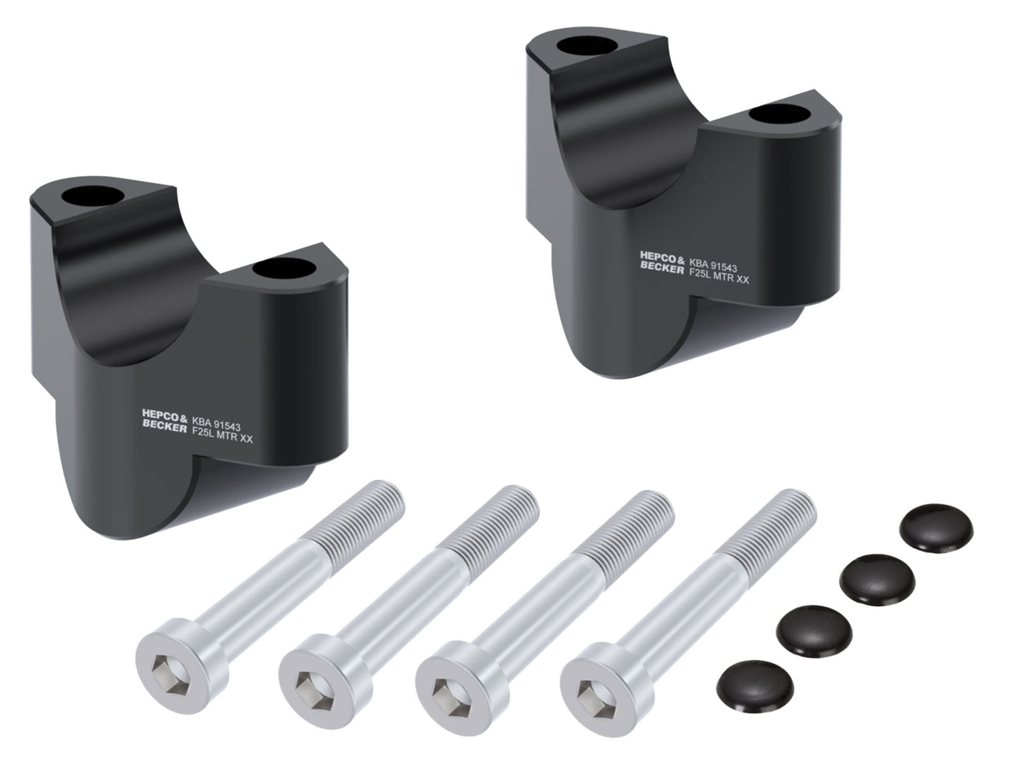 Hepco & Becker Handlebar Riser for KTM 890 Duke R (2020-2023), 25mm - black