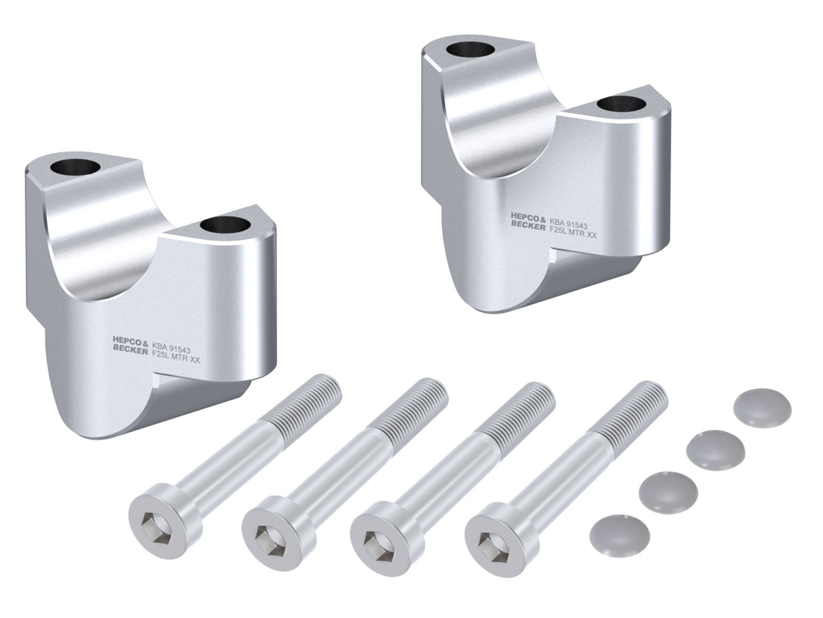 Hepco & Becker Handlebar Riser for KTM 1090 Adventure (2017-2018), 25mm - silver