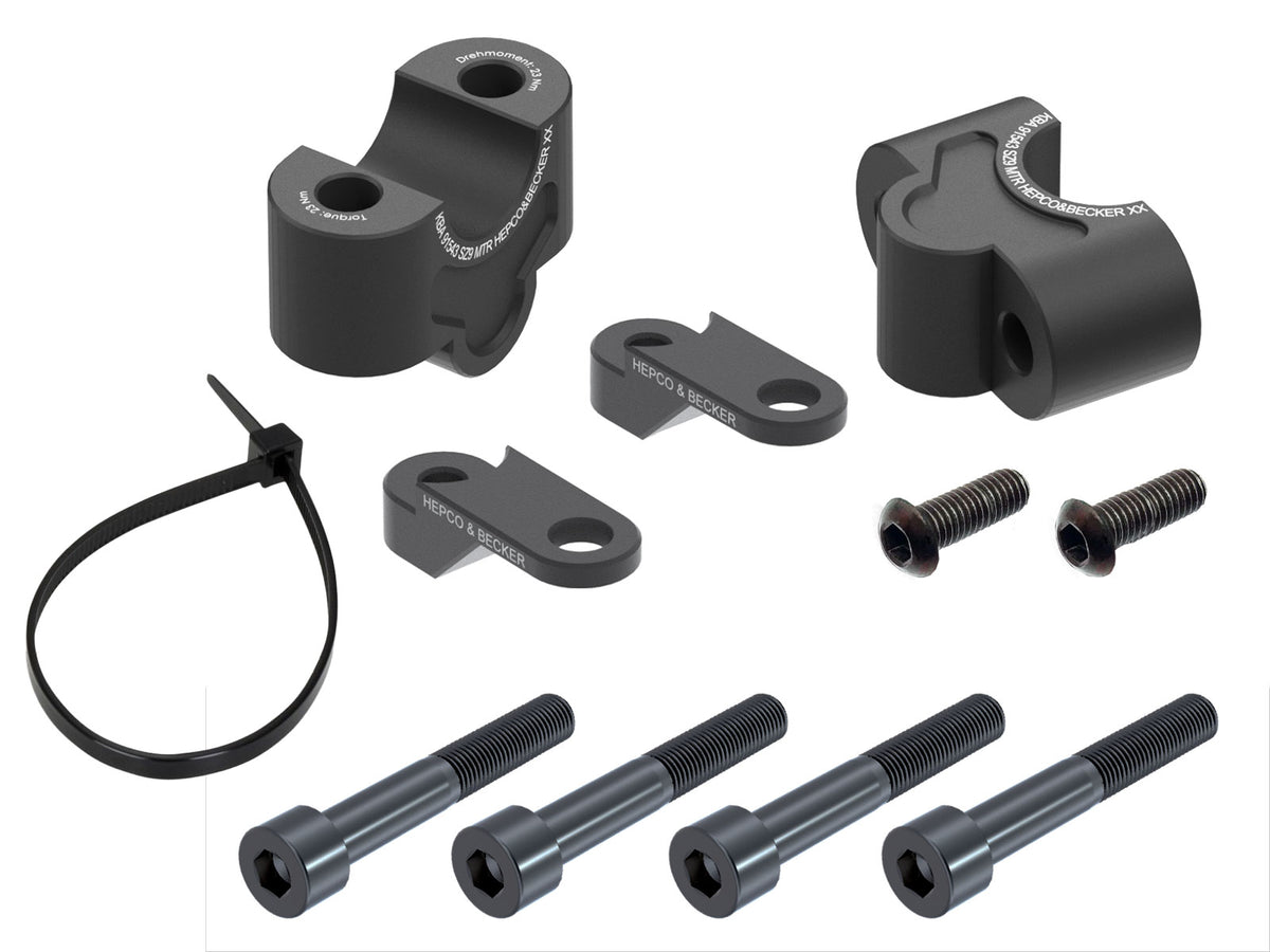 Hepco & Becker Handlebar riser 25 mm black incl. holder for front mask for Kawasaki Z 900 / SE (2017-2024)