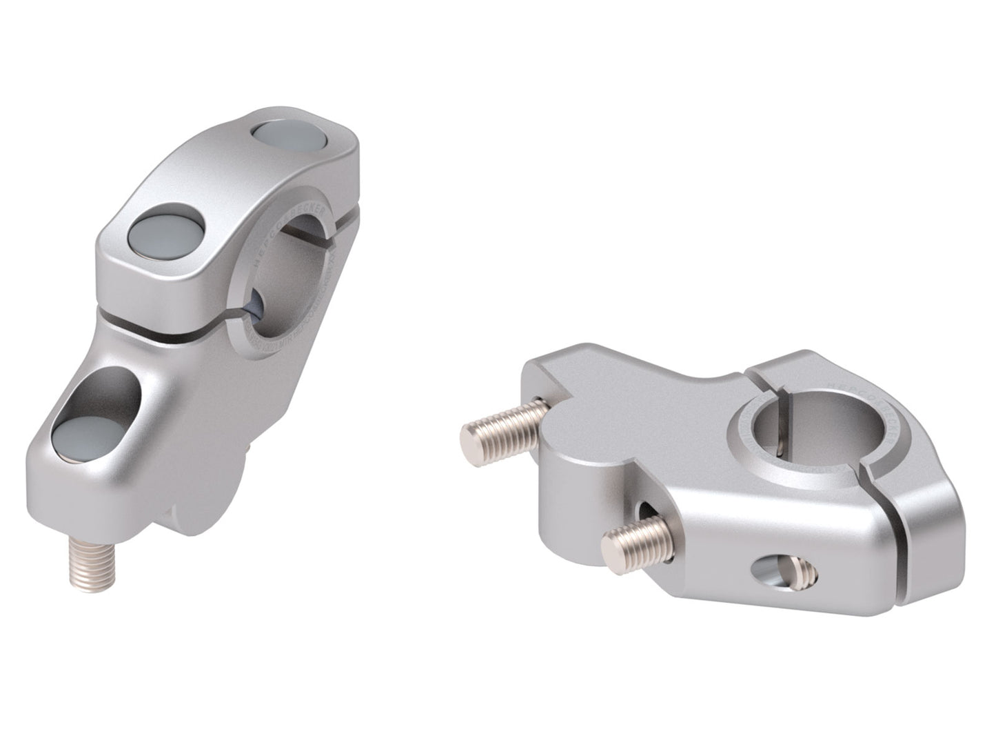 Hepco & Becker Offset Handlebar Riser for Yamaha FZ 8 Fazer (2010-2016), 30mm up, 21mm back - silver