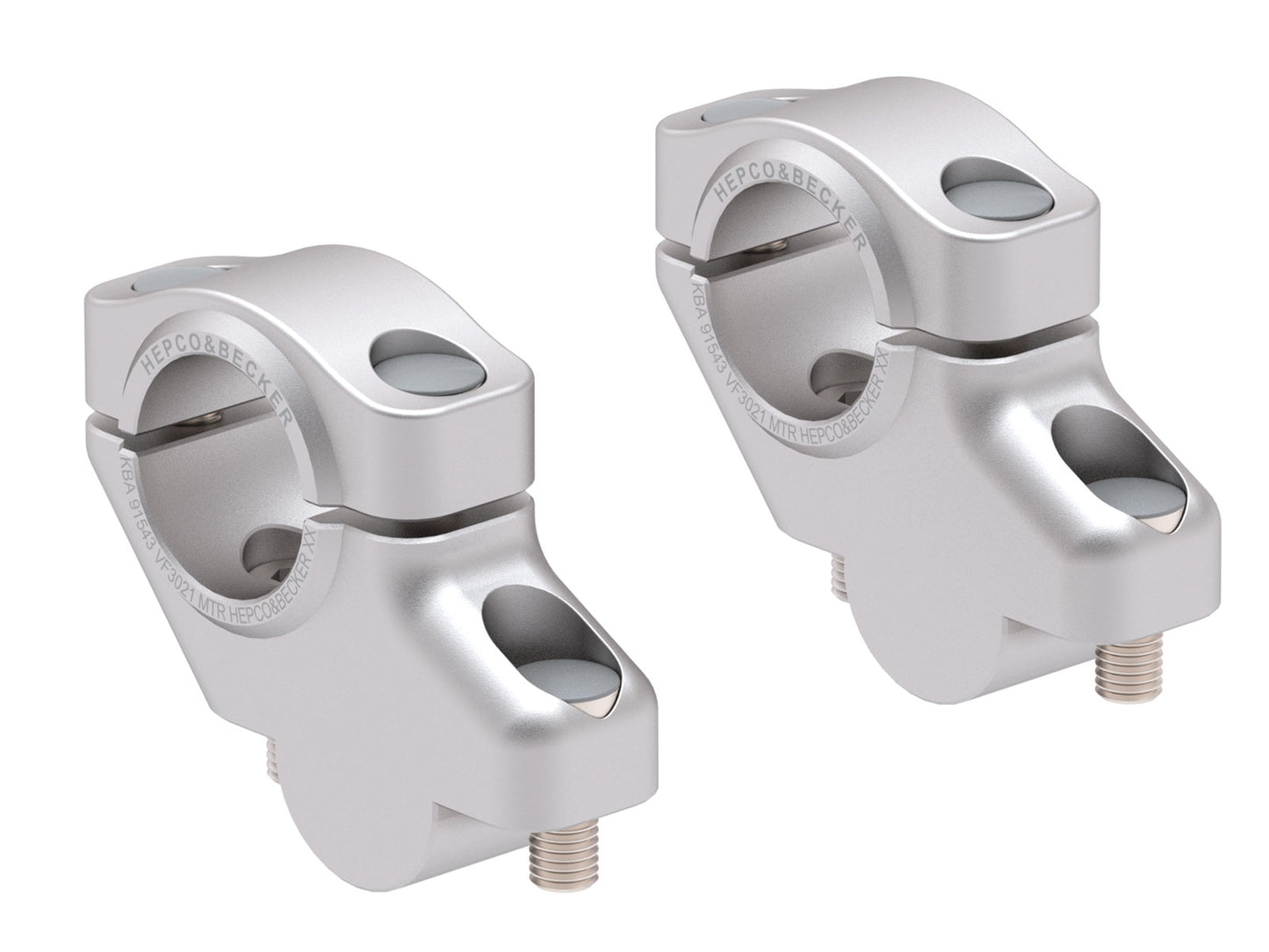 Hepco & Becker Offset Handlebar Riser for Honda VFR 1200 X Crosstourer (2012-2020), 30mm up, 21mm back - silver