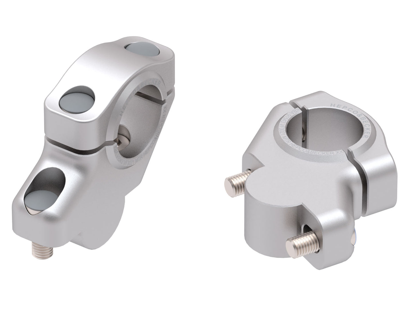 Hepco & Becker Offset Handlebar Riser for KTM 690 Duke/R (2012-2019), 30mm up, 21mm back - silver