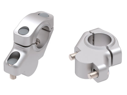 Hepco & Becker Offset Handlebar Riser for KTM 690 Duke/R (2012-2019), 30mm up, 21mm back - silver