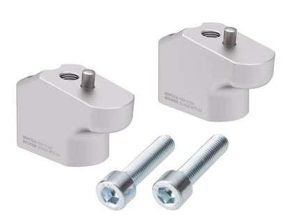 Hepco & Becker Handlebar riser with offset 30 mm high, 25 mm back, silver for Triumph Tiger 850 Sport (2021-)