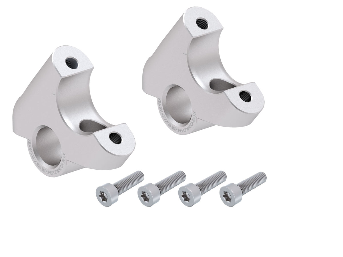Hepco & Becker Handlebar riser with offset 30 mm high, 24 mm back, silver for BMW R 1200 GS LC (2013-2018)