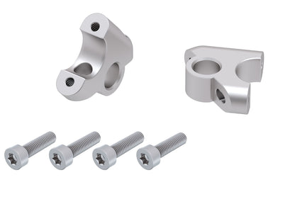 Hepco & Becker Handlebar riser with offset 30 mm high, 24 mm back, silver for BMW S 1000 XR (2015-2019)