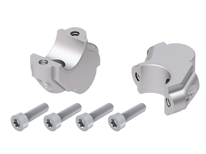 Hepco & Becker Handlebar riser with offset 30 mm high, 15 mm back, silver for BMW F 800 GS Adventure (2013-2018)