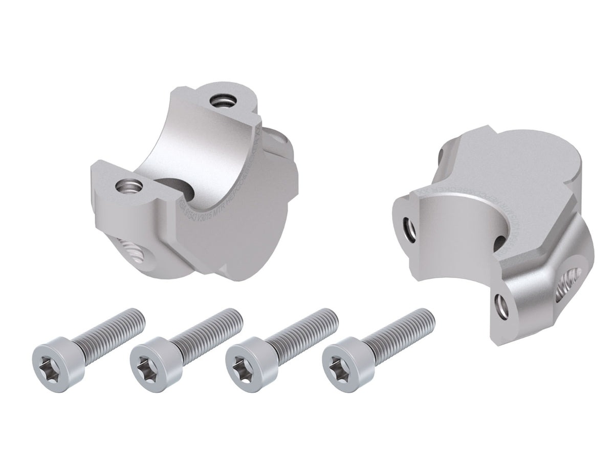 Hepco & Becker Handlebar riser with offset 30 mm high, 15 mm back, silver for BMW F 800 GT (2013-2019)