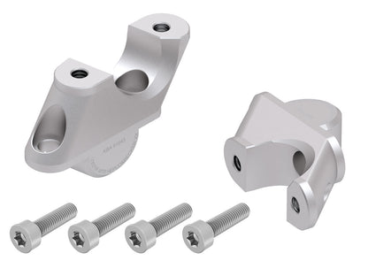 Hepco & Becker Handlebar riser with offset 30 mm high, 21 mm back, silver for BMW R 1250 R (2019-2025)