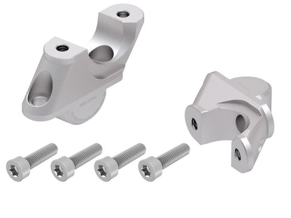 Hepco & Becker Handlebar riser with offset 30 mm high, 21 mm back, silver for BMW R 1250 RS (2019-) (only for RS handlebars)