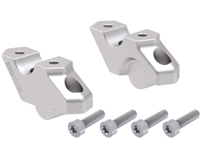 Hepco & Becker Handlebar riser with offset 30 mm high, 22 mm back, silver for BMW F 800 GS (2024-)