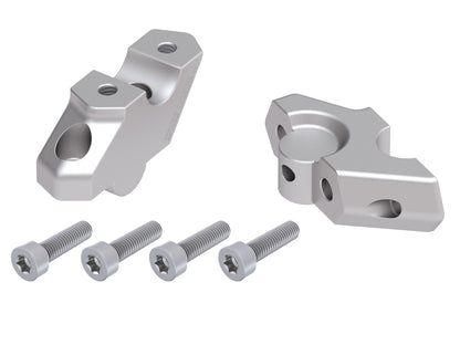 Hepco & Becker Handlebar riser with offset 30 mm high, 22 mm back, silver for BMW F 750 GS (2018-2023)