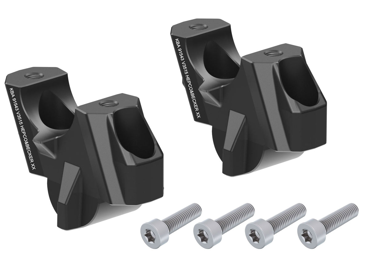 Hepco & Becker Handlebar riser with offset 35 mm high, 15 mm back, black for BMW S 1000 R (2021-)
