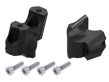 Hepco & Becker Handlebar riser with offset 35 mm high, 15 mm back, black for BMW S 1000 R (2021-)