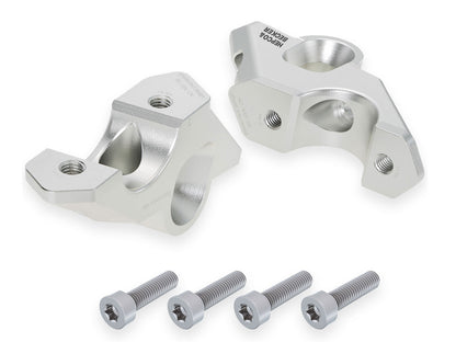 Hepco & Becker Handlebar riser with offset 30 mm high, 33 mm back, silver for BMW R 1300 GS (2023-)