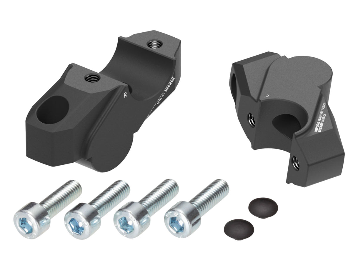 Hepco & Becker Handlebar riser with offset 30 mm high, 25 mm back, black for Yamaha XJR 1300 (2015-)