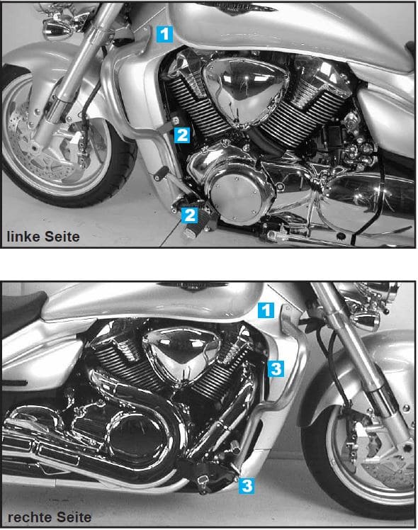 Hepco & Becker Engine protection bar chrome for Suzuki M 1800 (VZR) R Intruder (2006-2012)